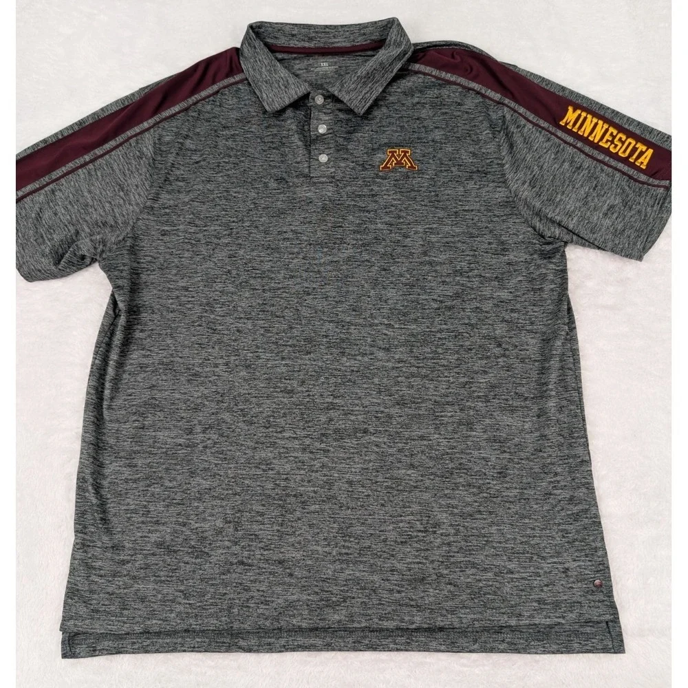Chiliwear University of Minnesota Polo Shirt Men's‎ XXL Golden Gophers Gray NCAA